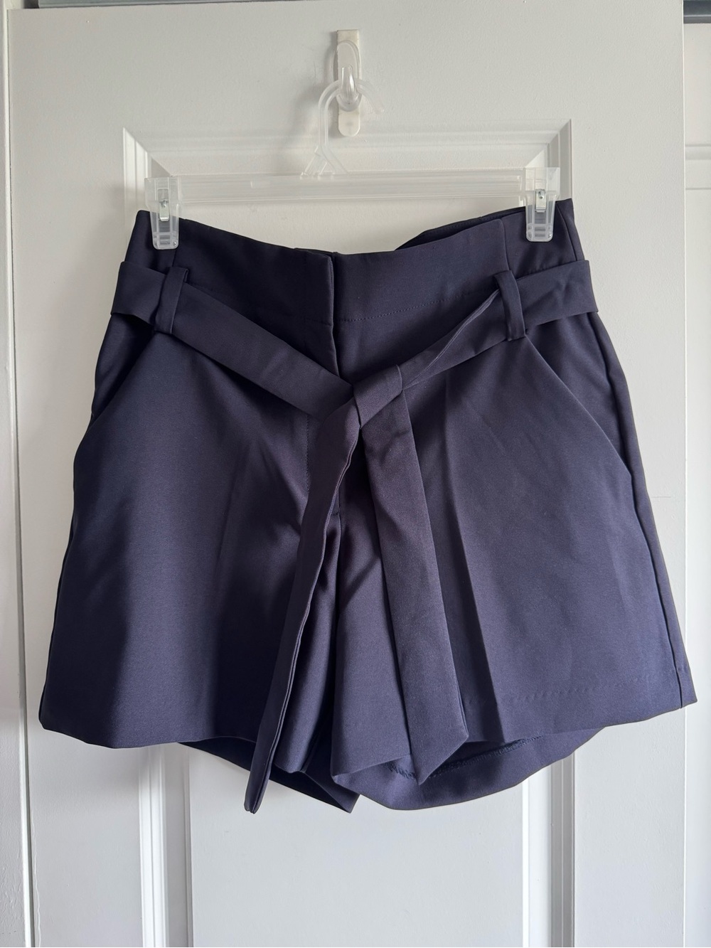 The Limited Navy High-Rise Tie-Waist Shorts